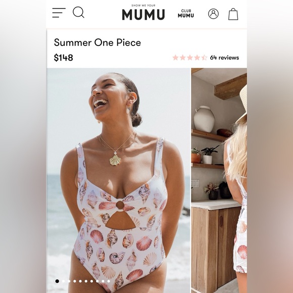 SHOW ME YOUR MUMU **NEW** Seashell One Piece swim suit XXL - Picture 1 of 8